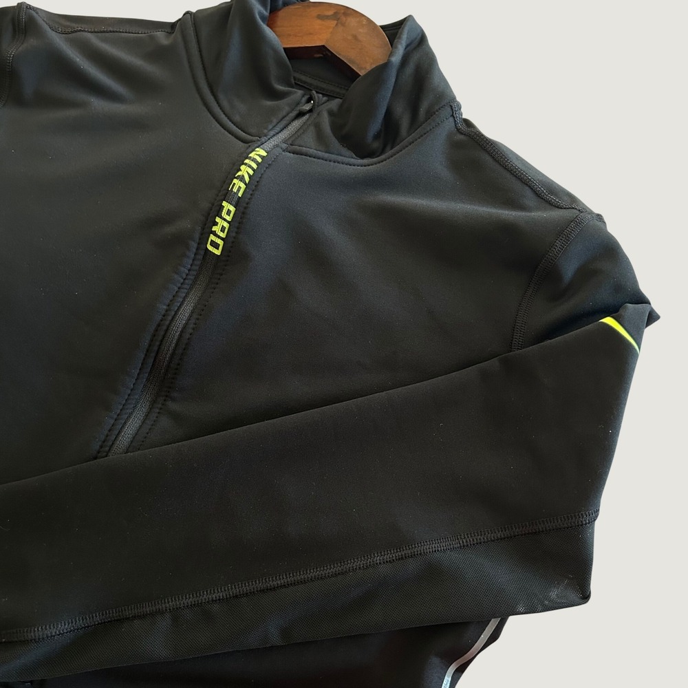 Nike Pro Dri-FIT Womens Half Zip Long Sleeve Training Top Black L 685969-010 - Picture 6 of 11